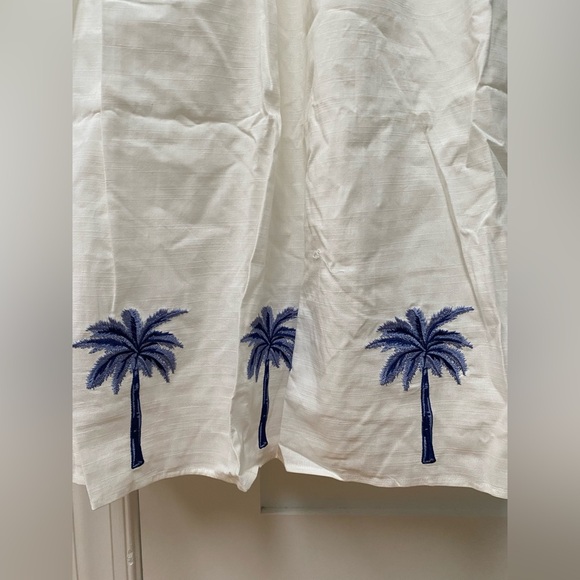MinkPink White tropical palm tree embroidered midi dress​ - Picture 5 of 10